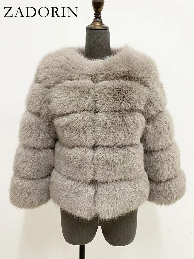 ✨ Cappotto Donna ZADORIN in Pelliccia Sintetica – Elegante & Morbido