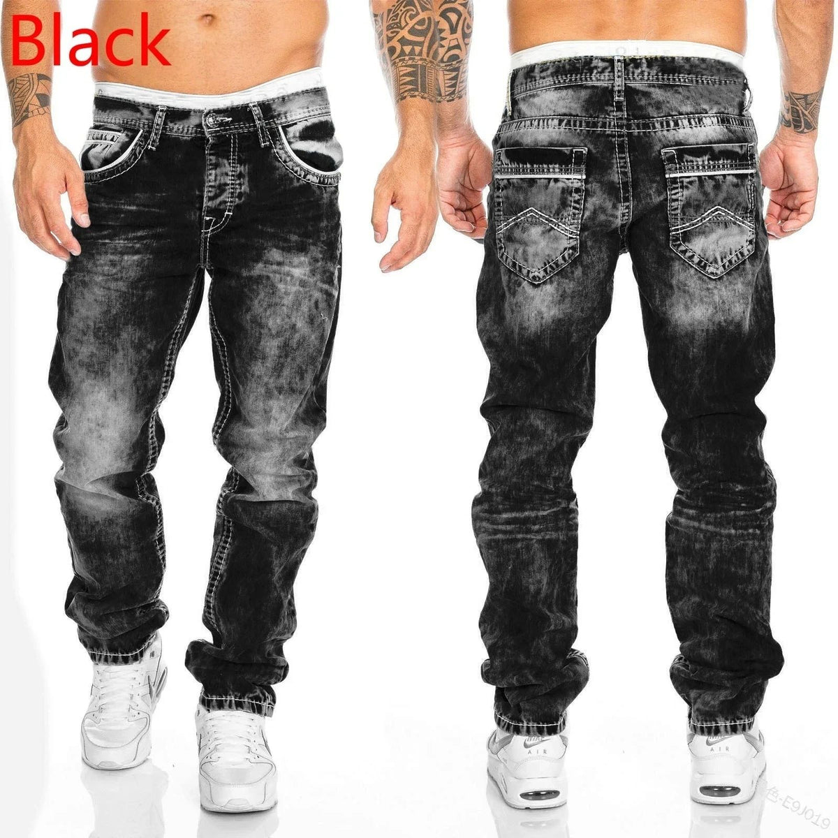 Jeans Uomo Nero Effetto Vintage – Stile Urban