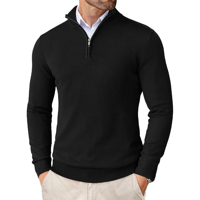 🖤 Maglioncino Uomo con Mezza Zip – Eleganza & Comfort