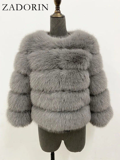 ✨ Cappotto Donna ZADORIN in Pelliccia Sintetica – Elegante & Morbido