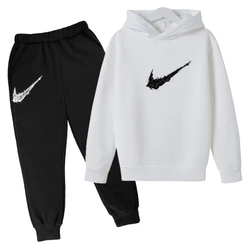 Nuovo Completo Sportivo Bambino e Bambina – Felpa con Cappuccio e Pantaloni Casual, da 3 a 13 Anni