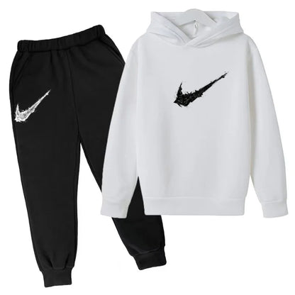 Nuovo Completo Sportivo Bambino e Bambina – Felpa con Cappuccio e Pantaloni Casual, da 3 a 13 Anni