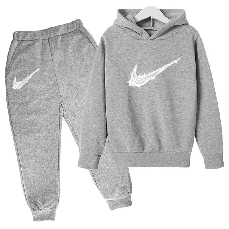 Nuovo Completo Sportivo Bambino e Bambina – Felpa con Cappuccio e Pantaloni Casual, da 3 a 13 Anni