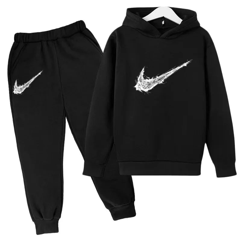 Nuovo Completo Sportivo Bambino e Bambina – Felpa con Cappuccio e Pantaloni Casual, da 3 a 13 Anni