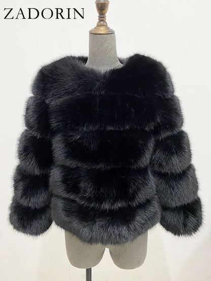 ✨ Cappotto Donna ZADORIN in Pelliccia Sintetica – Elegante & Morbido