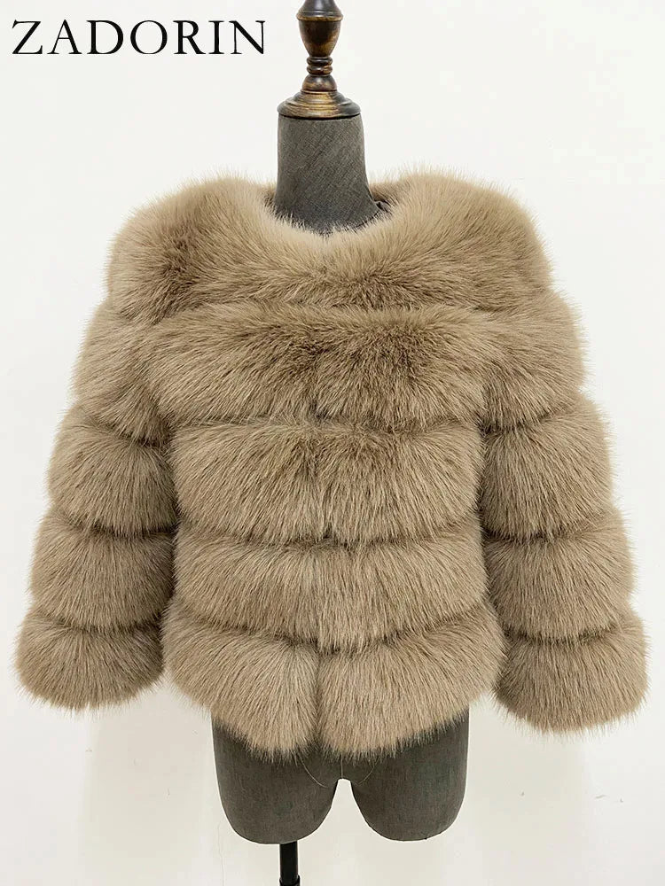 ✨ Cappotto Donna ZADORIN in Pelliccia Sintetica – Elegante & Morbido