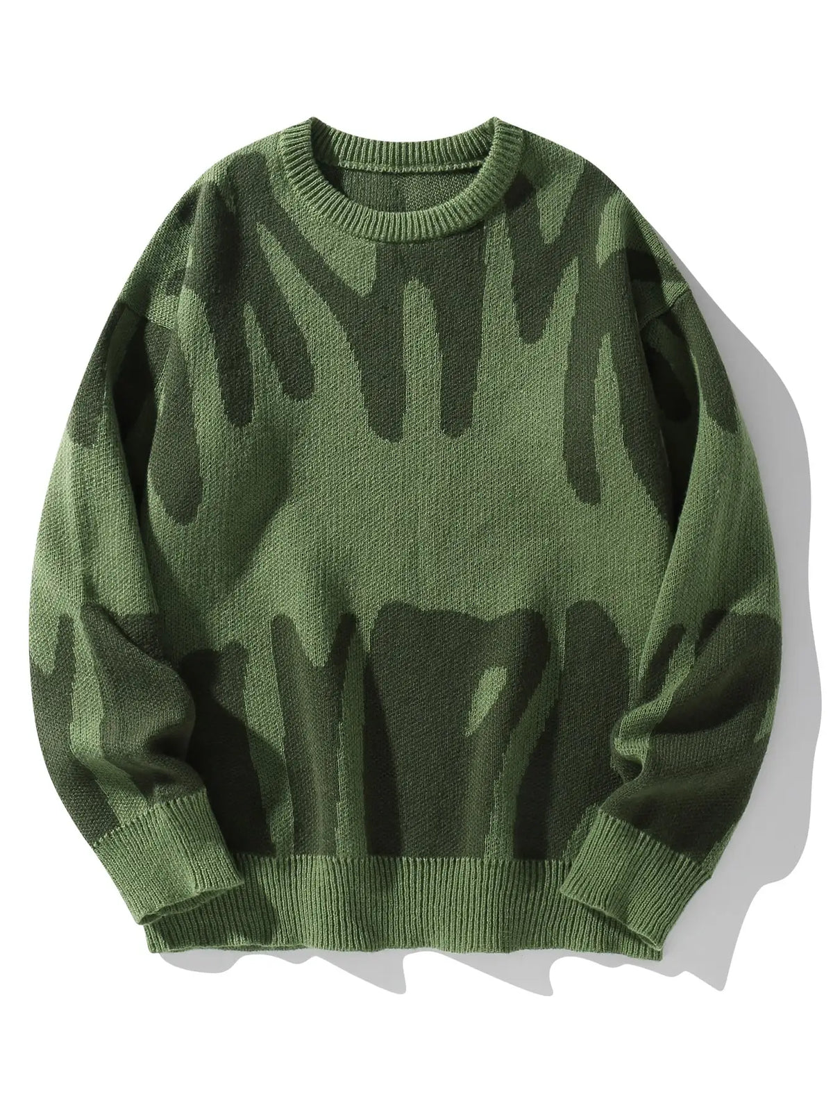 Maglione Uomo Jacquard a Contrasto – Pullover Girocollo Casual Autunno/Inverno