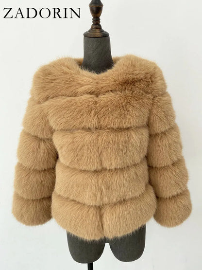 ✨ Cappotto Donna ZADORIN in Pelliccia Sintetica – Elegante & Morbido
