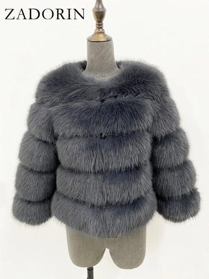 ✨ Cappotto Donna ZADORIN in Pelliccia Sintetica – Elegante & Morbido