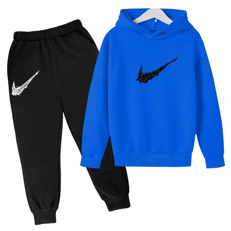 Nuovo Completo Sportivo Bambino e Bambina – Felpa con Cappuccio e Pantaloni Casual, da 3 a 13 Anni
