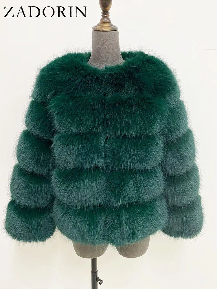 ✨ Cappotto Donna ZADORIN in Pelliccia Sintetica – Elegante & Morbido