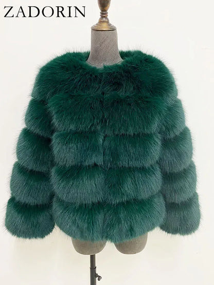 ✨ Cappotto Donna ZADORIN in Pelliccia Sintetica – Elegante & Morbido