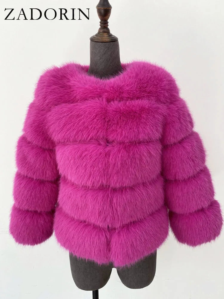 ✨ Cappotto Donna ZADORIN in Pelliccia Sintetica – Elegante & Morbido