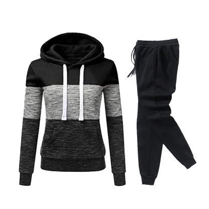 Completo Sportivo Donna Autunno Inverno – Felpa con Cappuccio e Pantaloni Jogging