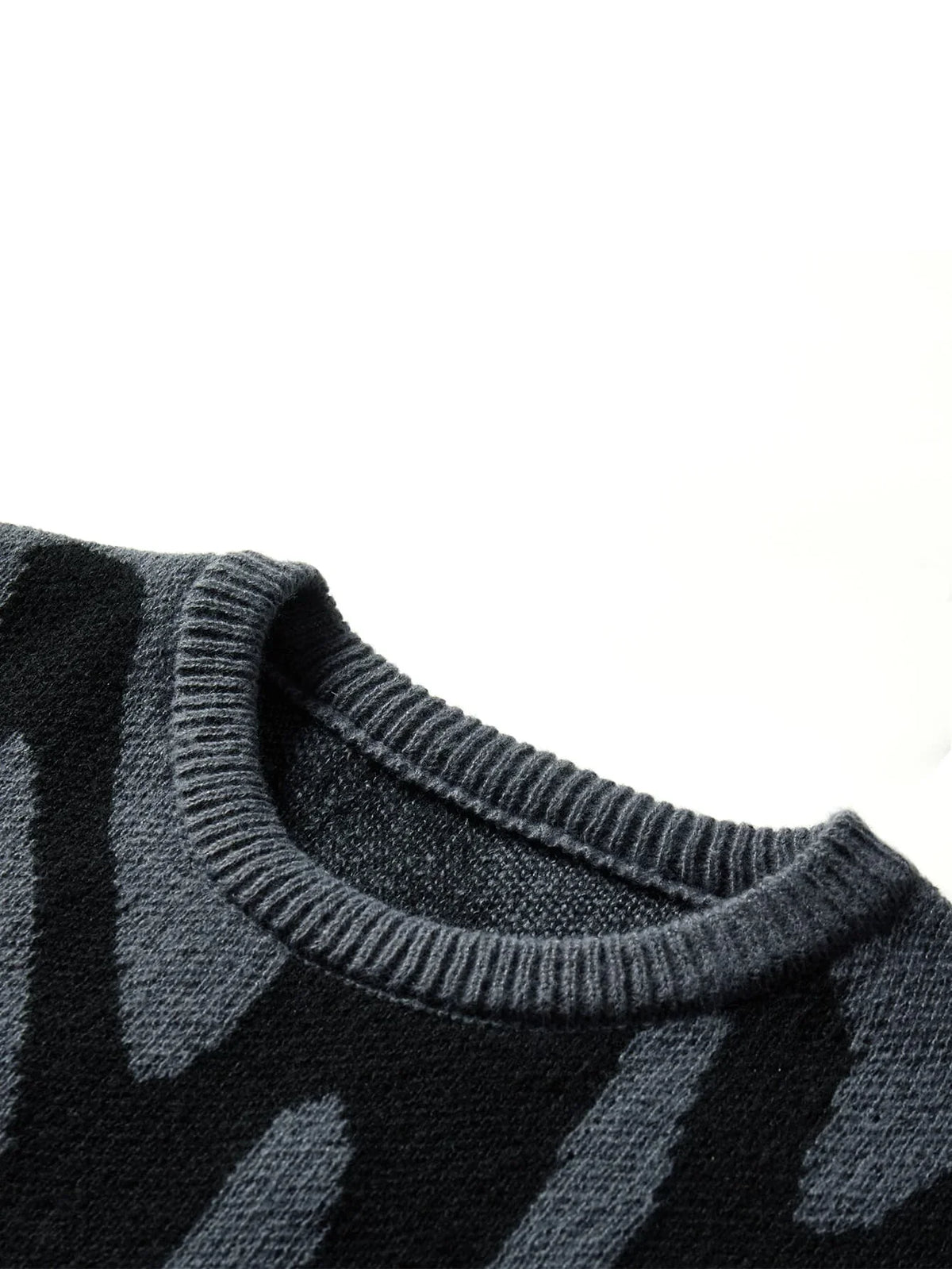 Maglione Uomo Jacquard a Contrasto – Pullover Girocollo Casual Autunno/Inverno