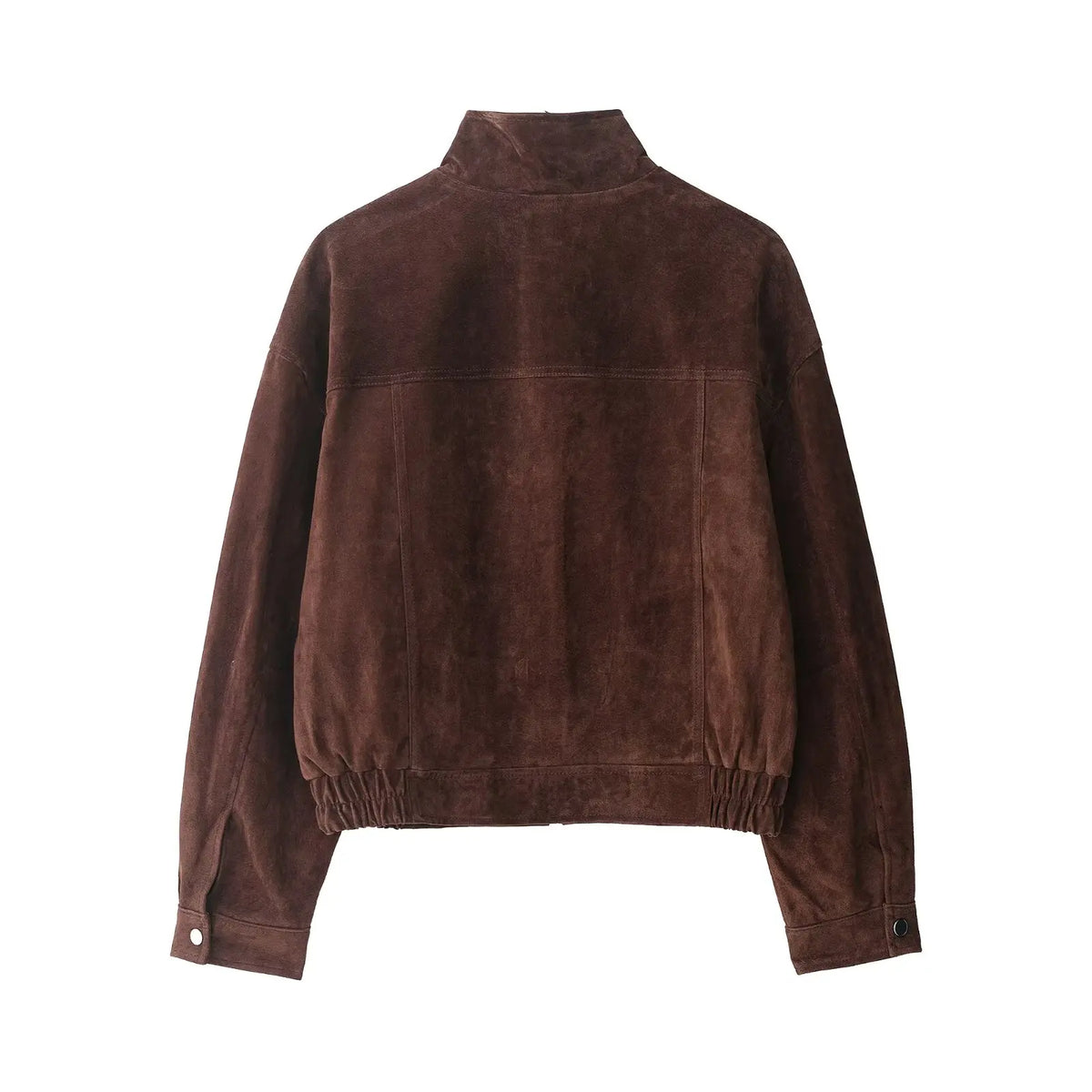 Giacca da donna autunnale slim con collo alto e tasche