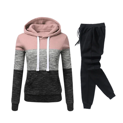 Completo Sportivo Donna Autunno Inverno – Felpa con Cappuccio e Pantaloni Jogging