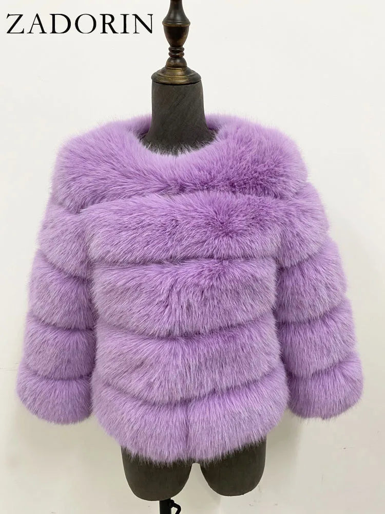 ✨ Cappotto Donna ZADORIN in Pelliccia Sintetica – Elegante & Morbido