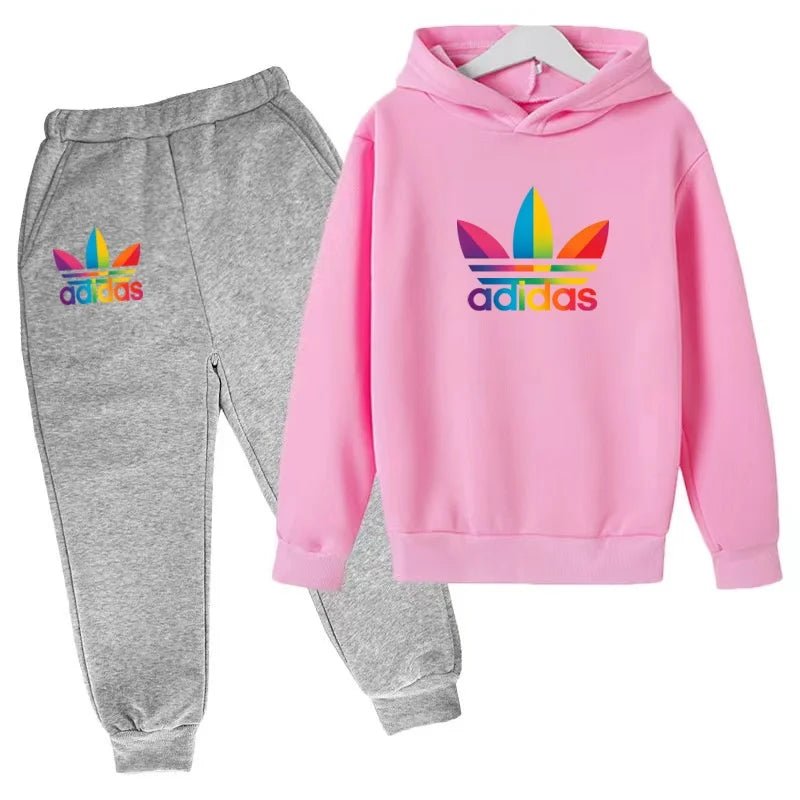 Completo sportivo bambini Potdemiel con felpa e pantaloni