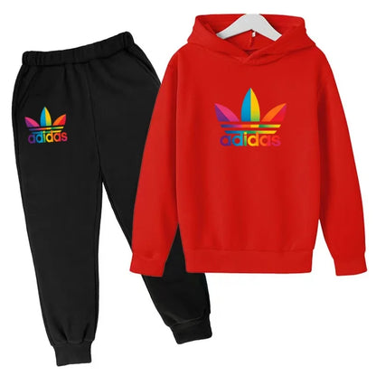 Completo sportivo bambini Potdemiel con felpa e pantaloni