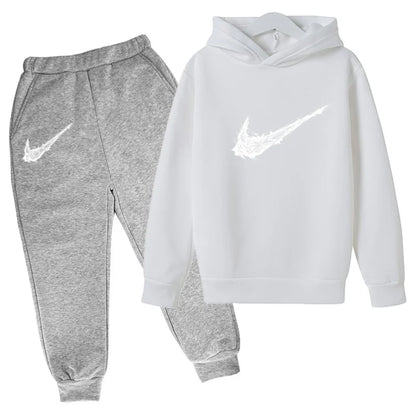 Nuovo Completo Sportivo Bambino e Bambina – Felpa con Cappuccio e Pantaloni Casual, da 3 a 13 Anni