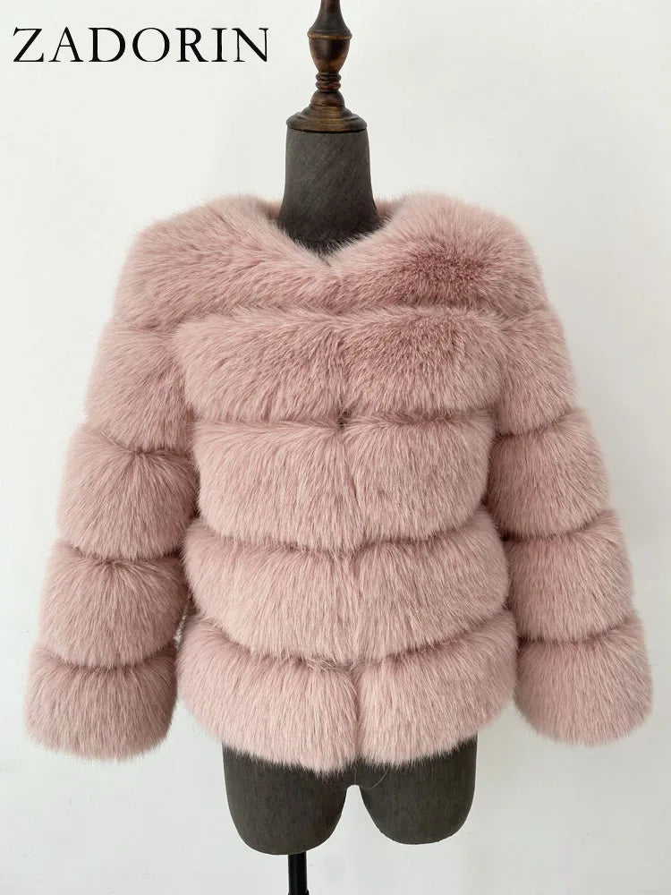 ✨ Cappotto Donna ZADORIN in Pelliccia Sintetica – Elegante & Morbido