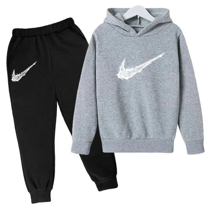 Nuovo Completo Sportivo Bambino e Bambina – Felpa con Cappuccio e Pantaloni Casual, da 3 a 13 Anni