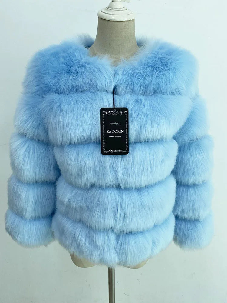 ✨ Cappotto Donna ZADORIN in Pelliccia Sintetica – Elegante & Morbido