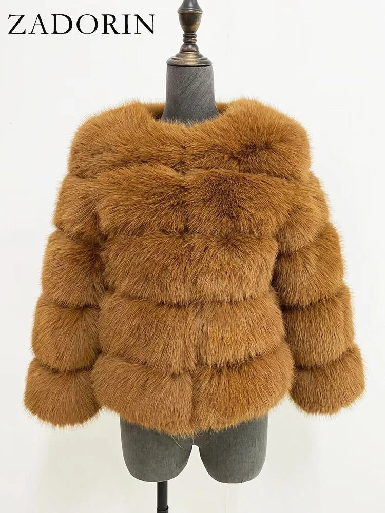 ✨ Cappotto Donna ZADORIN in Pelliccia Sintetica – Elegante & Morbido