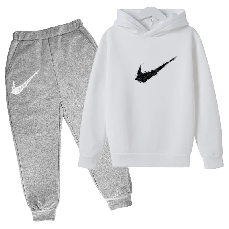 Nuovo Completo Sportivo Bambino e Bambina – Felpa con Cappuccio e Pantaloni Casual, da 3 a 13 Anni