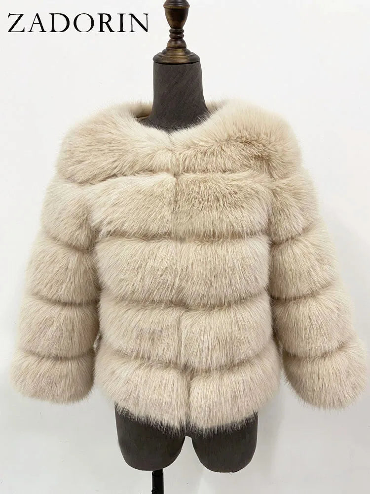 ✨ Cappotto Donna ZADORIN in Pelliccia Sintetica – Elegante & Morbido