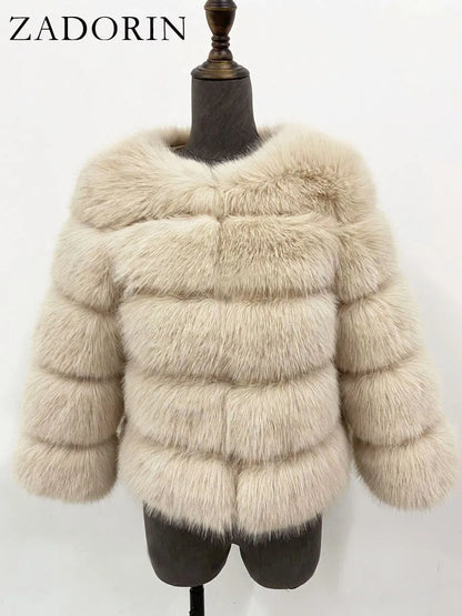 ✨ Cappotto Donna ZADORIN in Pelliccia Sintetica – Elegante & Morbido