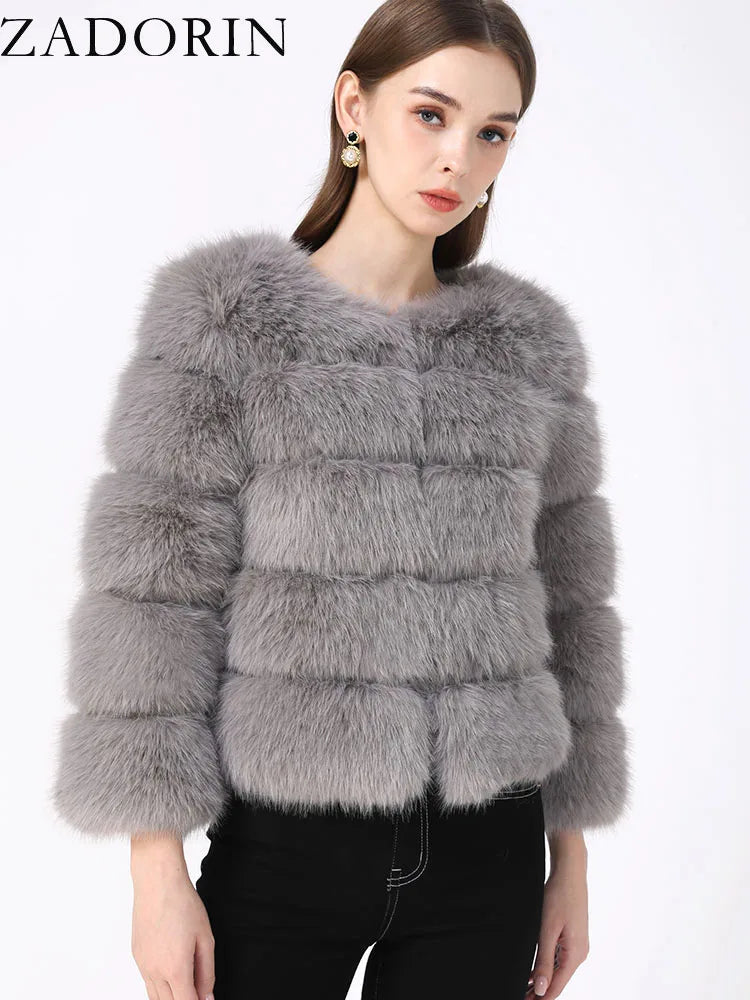 ✨ Cappotto Donna ZADORIN in Pelliccia Sintetica – Elegante & Morbido
