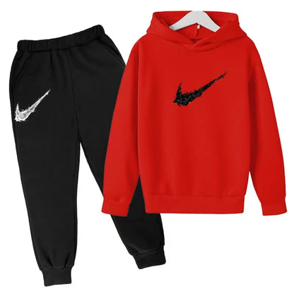 Nuovo Completo Sportivo Bambino e Bambina – Felpa con Cappuccio e Pantaloni Casual, da 3 a 13 Anni