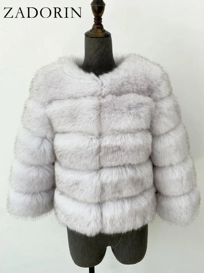 ✨ Cappotto Donna ZADORIN in Pelliccia Sintetica – Elegante & Morbido