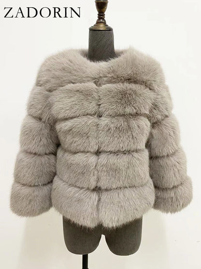 ✨ Cappotto Donna ZADORIN in Pelliccia Sintetica – Elegante & Morbido