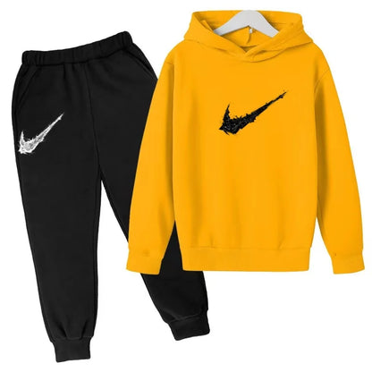 Nuovo Completo Sportivo Bambino e Bambina – Felpa con Cappuccio e Pantaloni Casual, da 3 a 13 Anni