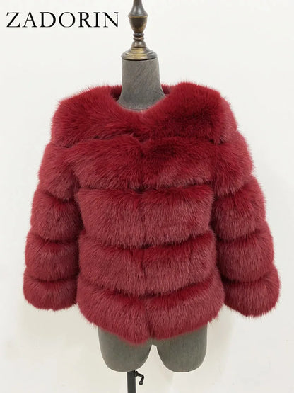 ✨ Cappotto Donna ZADORIN in Pelliccia Sintetica – Elegante & Morbido