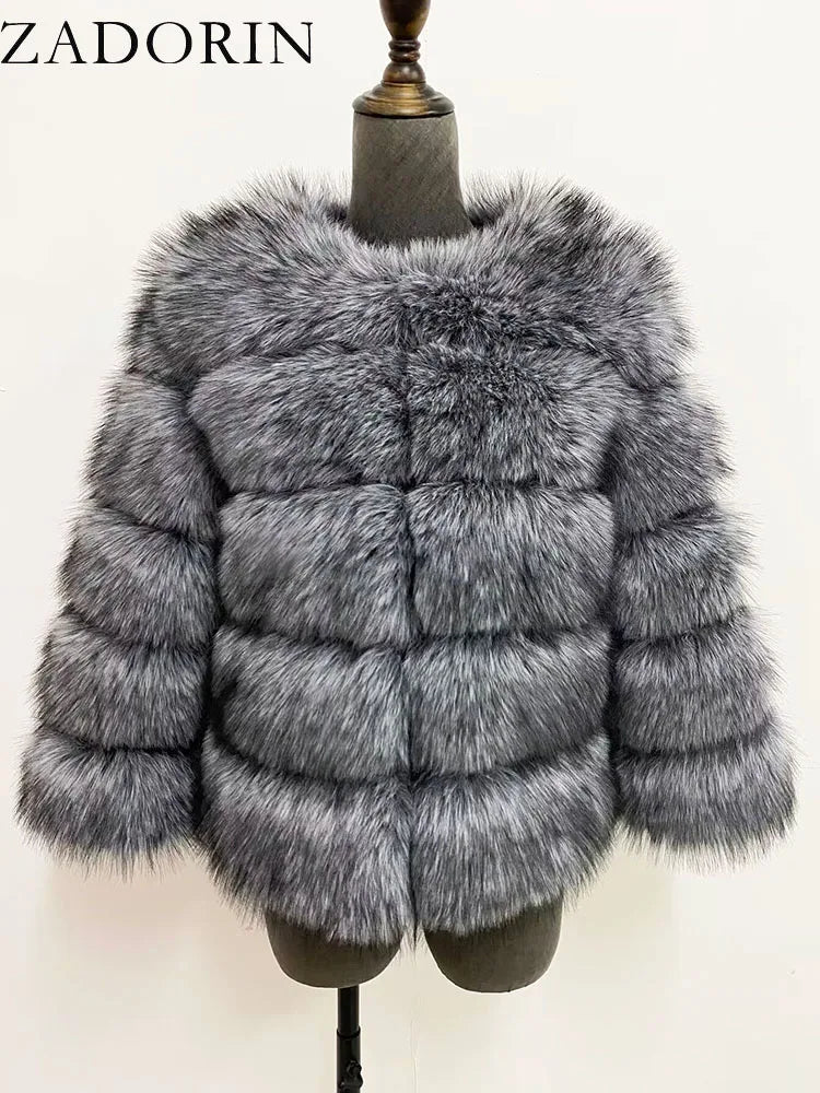 ✨ Cappotto Donna ZADORIN in Pelliccia Sintetica – Elegante & Morbido