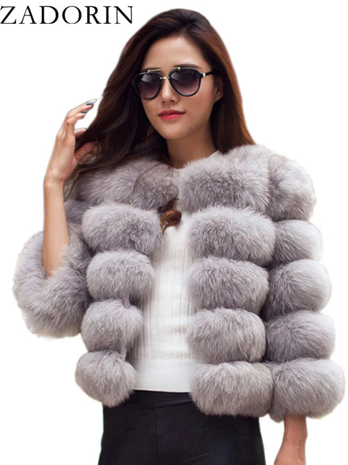 ✨ Cappotto Donna ZADORIN in Pelliccia Sintetica – Elegante & Morbido