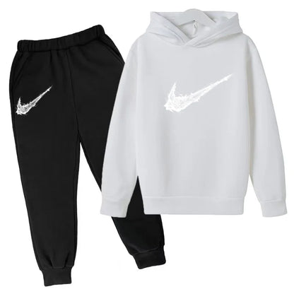 Nuovo Completo Sportivo Bambino e Bambina – Felpa con Cappuccio e Pantaloni Casual, da 3 a 13 Anni