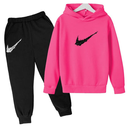 Nuovo Completo Sportivo Bambino e Bambina – Felpa con Cappuccio e Pantaloni Casual, da 3 a 13 Anni